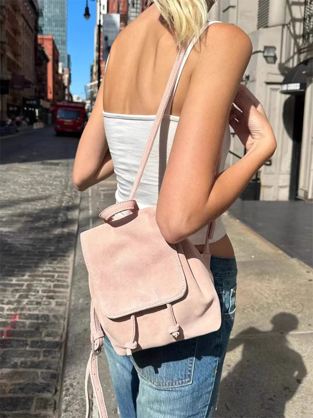 Sweet Cute Solid School Bag Ladies Autumn Preppy Style Shoulder-Bag 2023 New Trendy Fairycore Backpack Bags for Woman