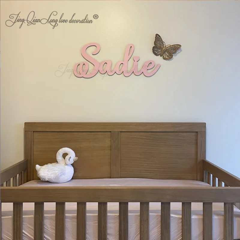 Custom Name Sign Personalized Wooden Name Sign for Nursery Wall Decor Wood Letters Baby Nursery Name Sign Wooden Sign Baby Name