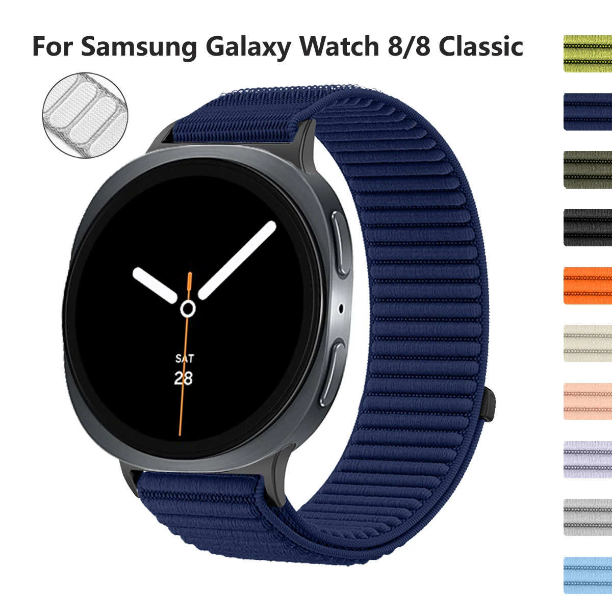 Nylon-Schlaufenband für Samsung Galaxy Watch 8 40/44mm Gewebtes Armband Galaxy Watch 8 Classic 46mm Ersatz-Geflechtarmband Correa