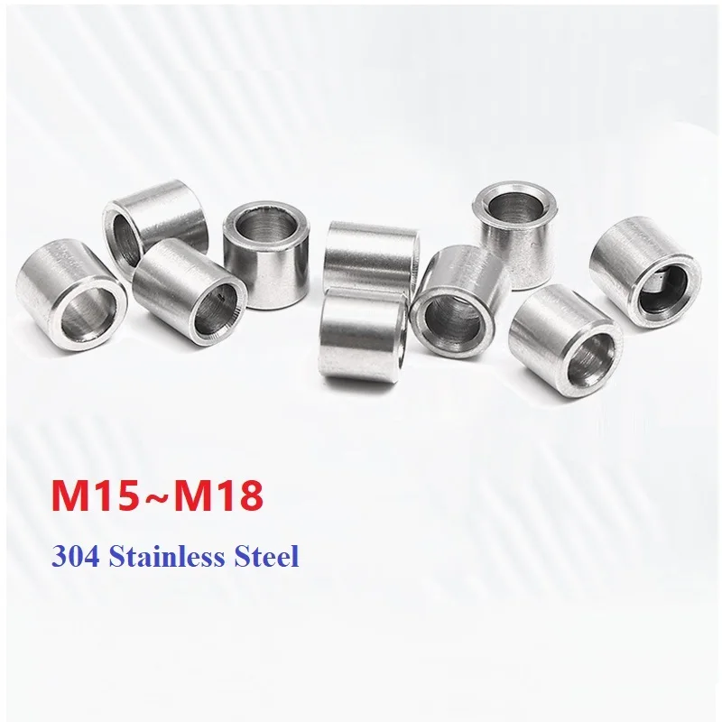 Washer M15 M16 M17 M18 304 Stainless Steel Bushing Lengthen Washer Sleeve Unthreaded Hollow Casing Length 7-32mm