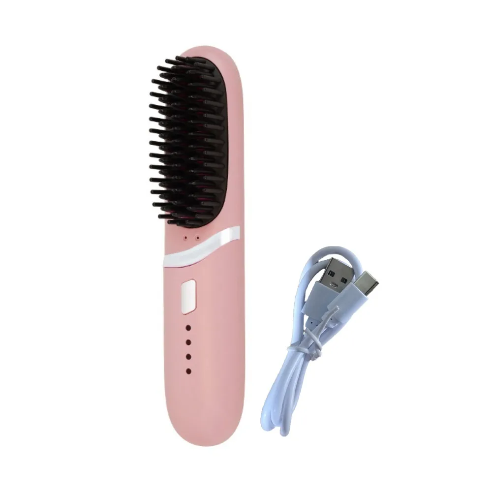 

Negative Ion Heating Straightening Comb Long Lasting Lightweight Charging Straight Hair Comb Straight Roll Dual-Purpose Portable