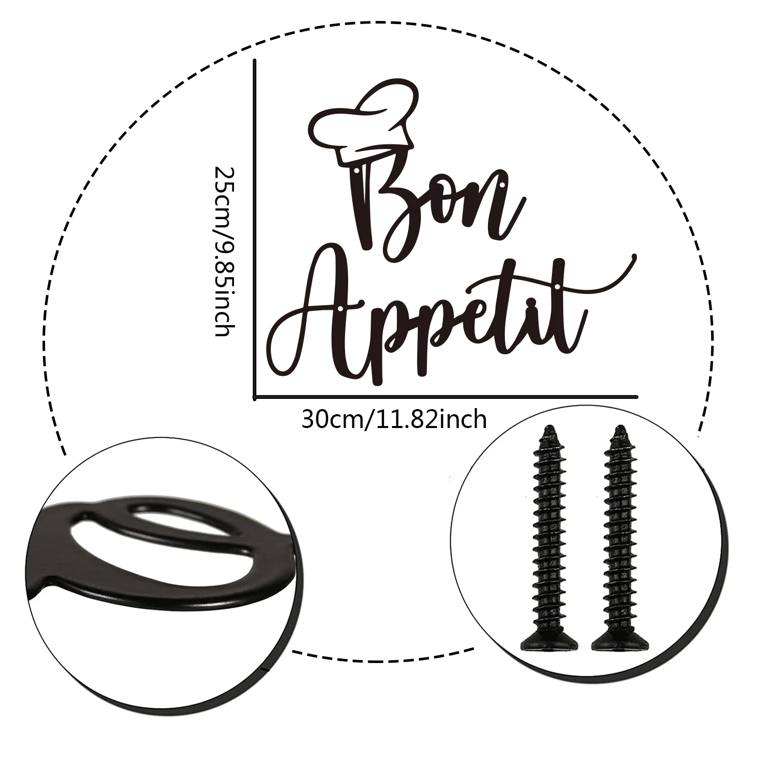 Bon Appetit Metal Wall Decor Black Modern Cute Bon Appetit with hat Metal Wall Art For Hanging kitchen signs wall decor