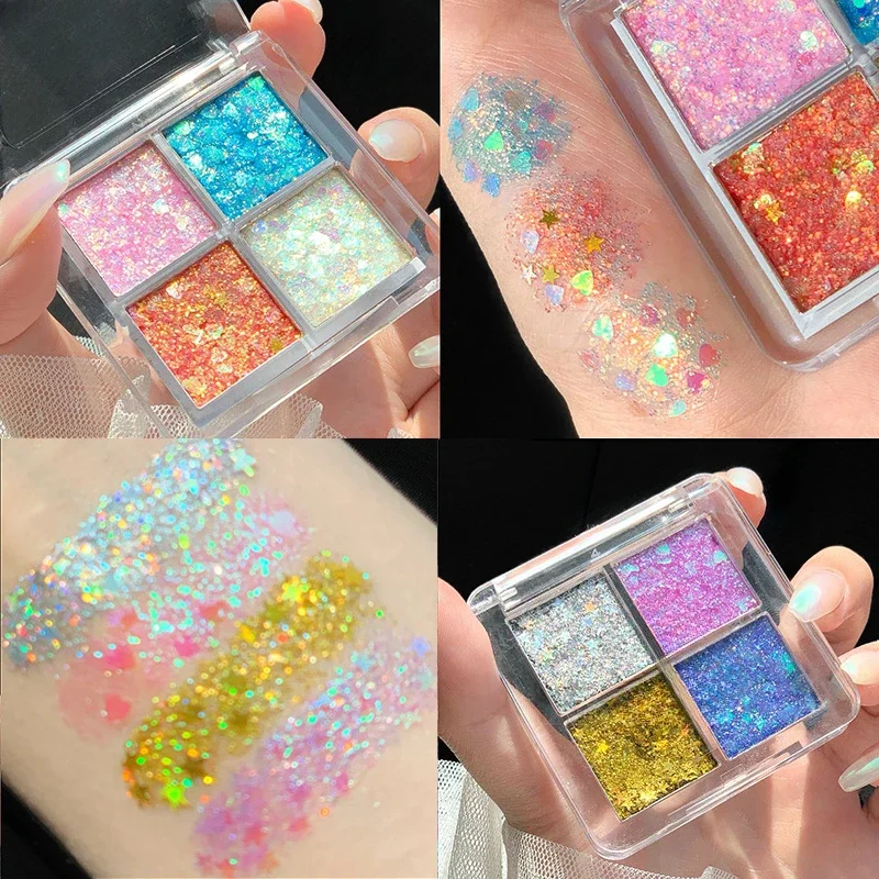 Pearlescent Eyeshadow Pallet Glitter Body Face Art Loose Sequins Diamond Jewels Rhinestones Makeup Waterproof Shimmer Party