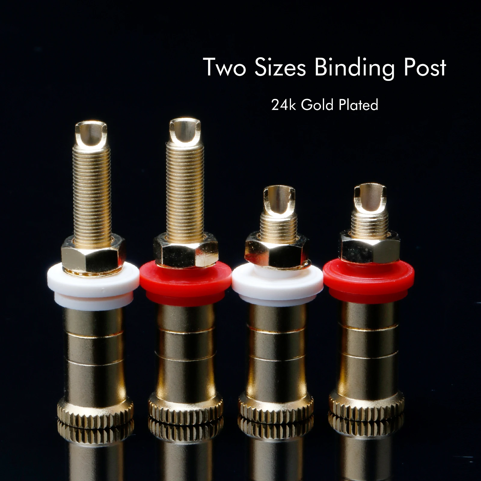 Amplifier Terminal Connector Binding Post Banana Plug 24K Gold Plated Sold Brass Amplifier Speaker Terminal Binding Post Banana