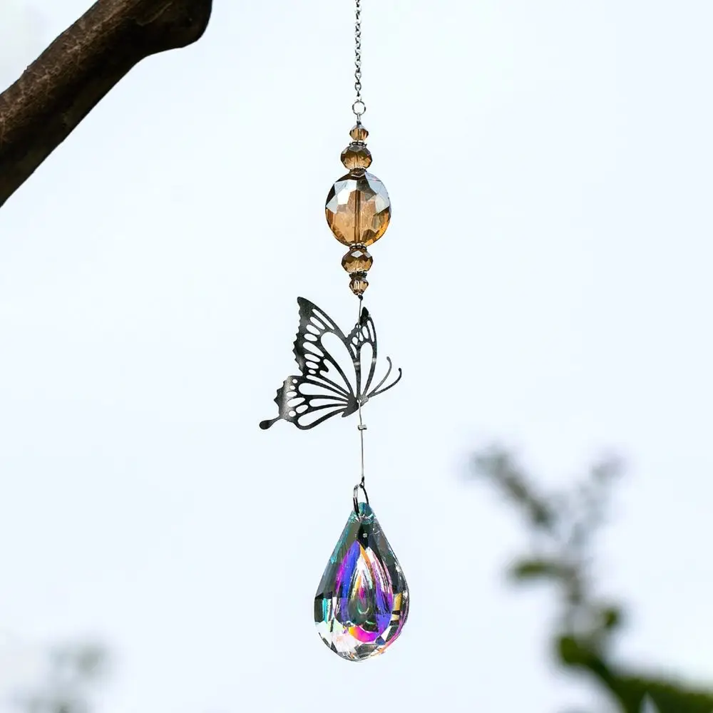 

7Pcs Coloured Crystal Suncatcher Rotating Novelty Animal Butterfly Prism Ball Pendant Hanging Exquisite Wind Chime Gift