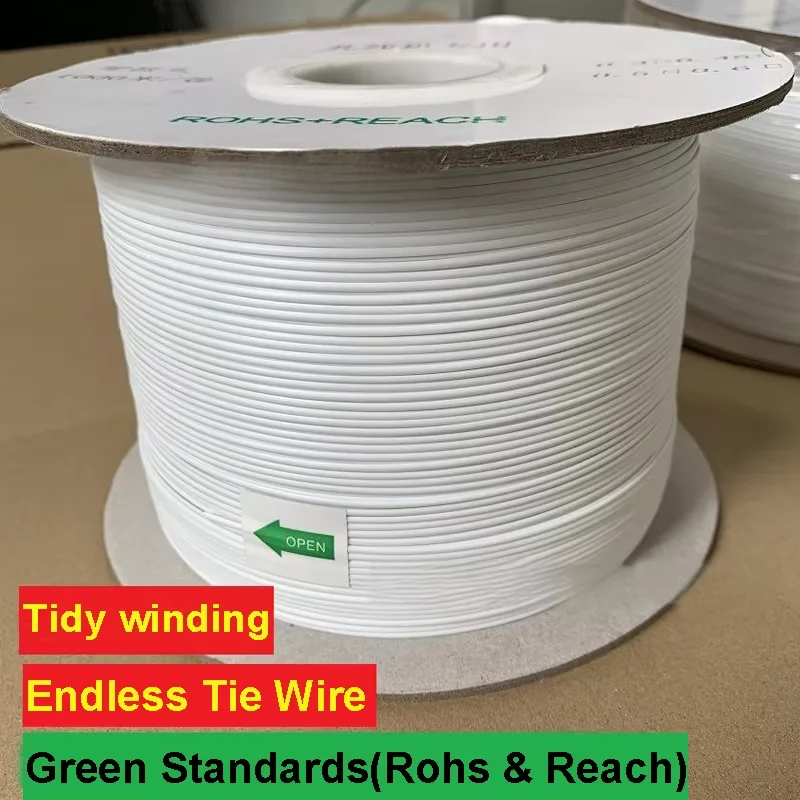 PE Plastic Coated Twist Tie Wire Roll Flexible Cable Organizer & Binding Wire for Machine or Manual Use 1000m/roll