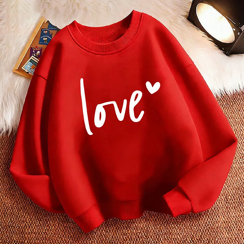 Image of Pullover Lässiger Kapuzenpullover mit Herzchen-Print für Kinder Niedlicher Modischer Hoodie für Jungen und Mädchen Herbst Frühling Kapuzenpullover