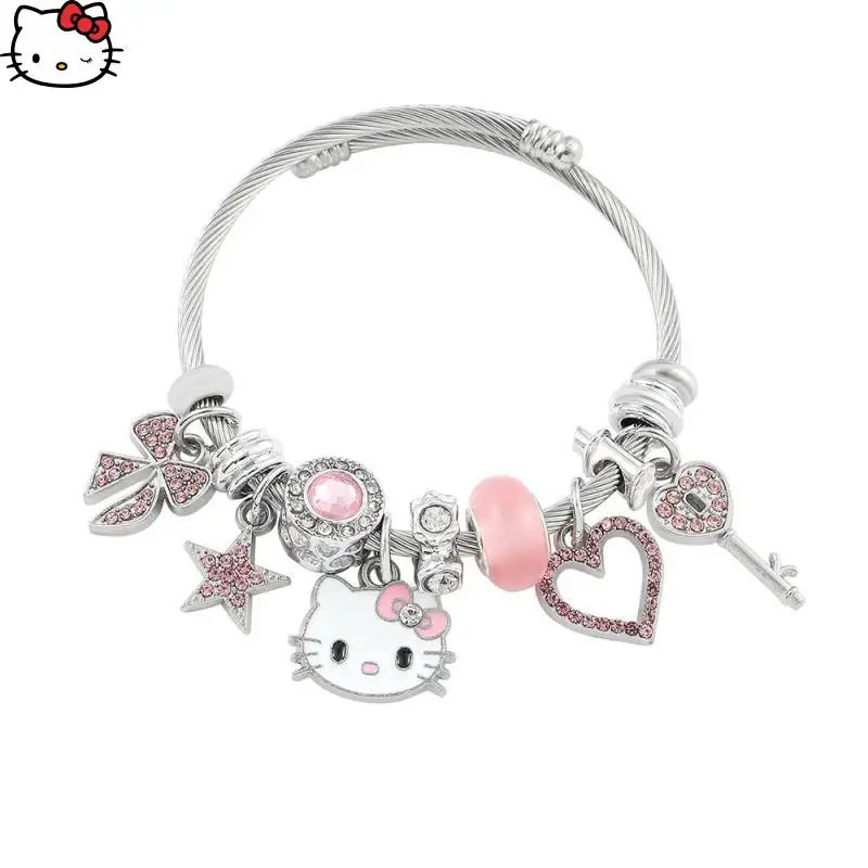 

Sanrios Hello Kittys Bracelet Beads Cartoon Festival Cute Cartoon Fashion Gift Popularity Hello Kittys New Pretty Bracelet