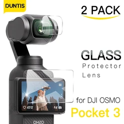 Vidro temperado para DJI OSMO Pocket 3 Acessórios Protetor de lente + Protetor de tela Película anti-arranhões de vidro para DJI Pocket3