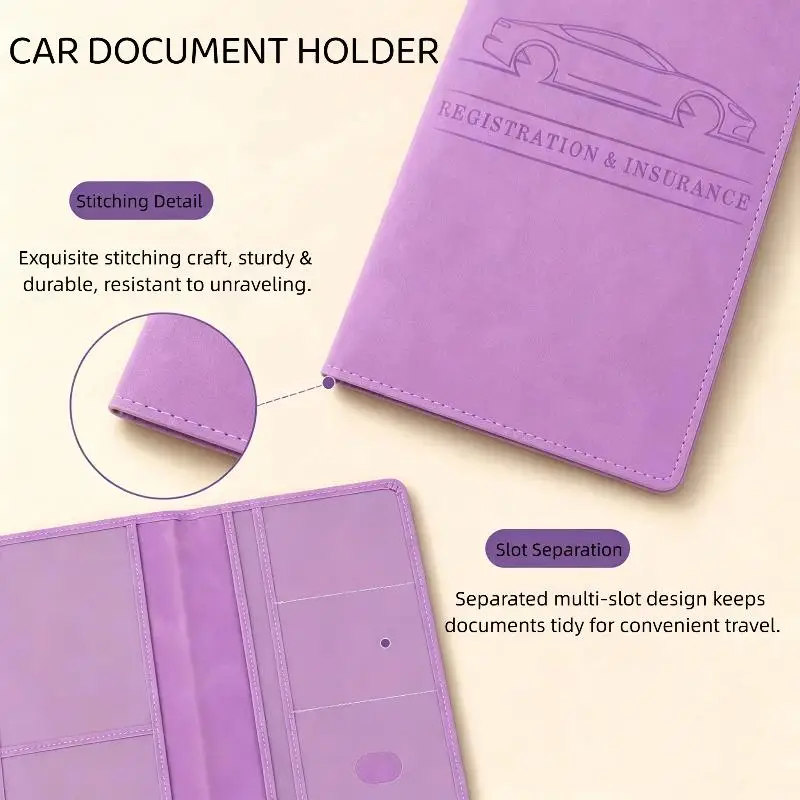 1Pcs Vehicle Glove Box Car Registration & Insurance Card Holder With Magnetic Shut Car Organizer For Documents Cards License - view 5