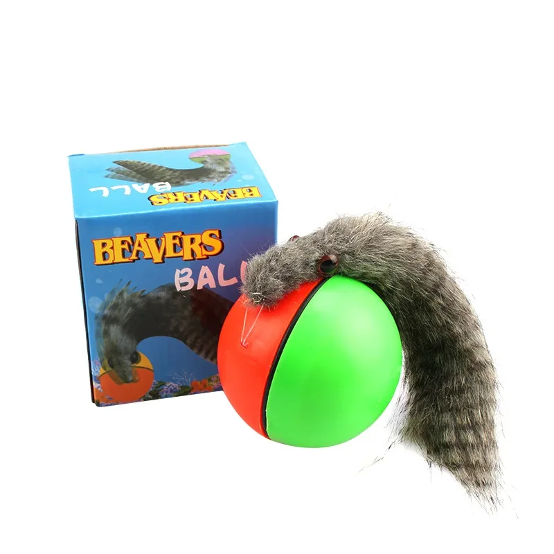 1Pc Beaver Mouse Electric Toy Beaver Ball Water Mouse Toy Will Swim Top Ball Dolphin Electric Play Ball Pet Supplies