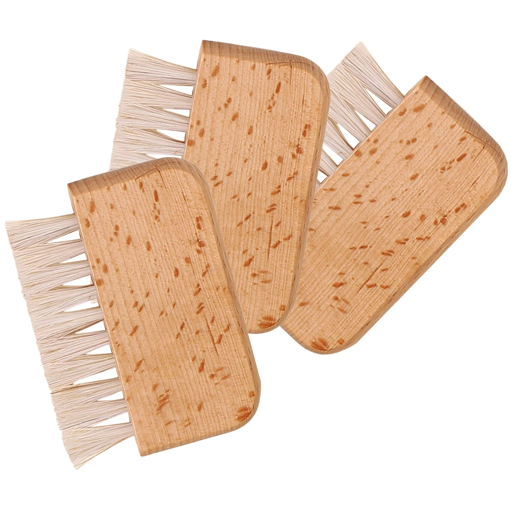 

3 шт., щетка для ногтей со свиной щетиной для чистки ногтей под ногтями, легкий портативный маникюрный инструмент для дома, путешествий, ногтей