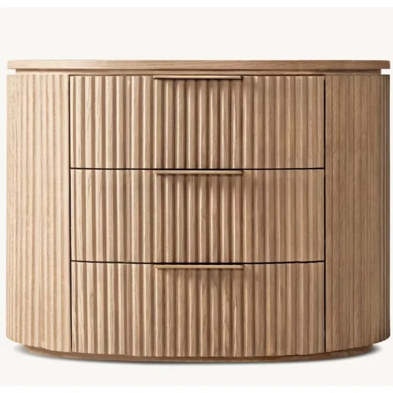 

Slotted bedside table with bedroom drawers