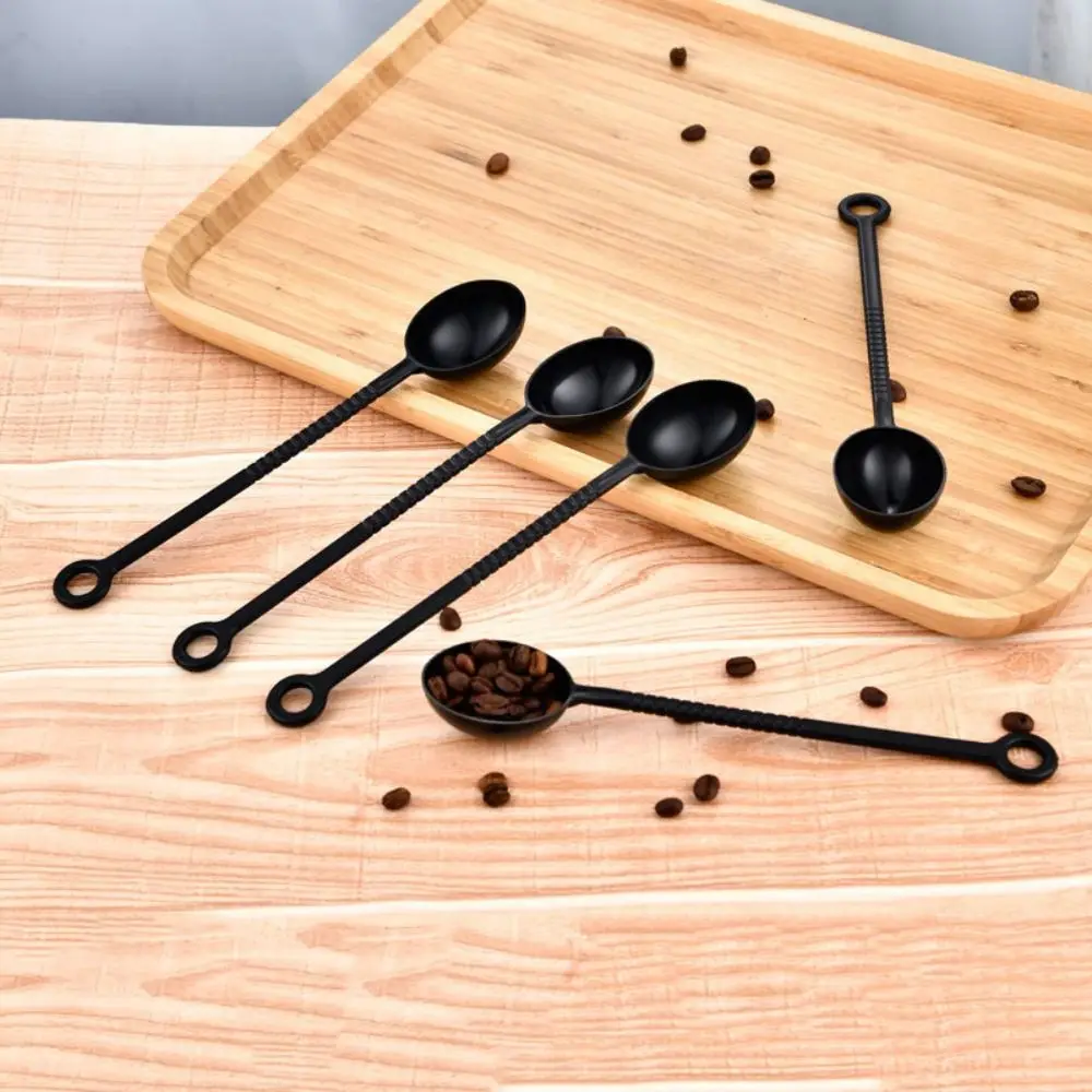 Kitchen Accessories 10g Measuring Spoon Coffee/Black Plastic Coffee Scoop Non-slip Long Handle Hangable Sugar Scoop Restaurant