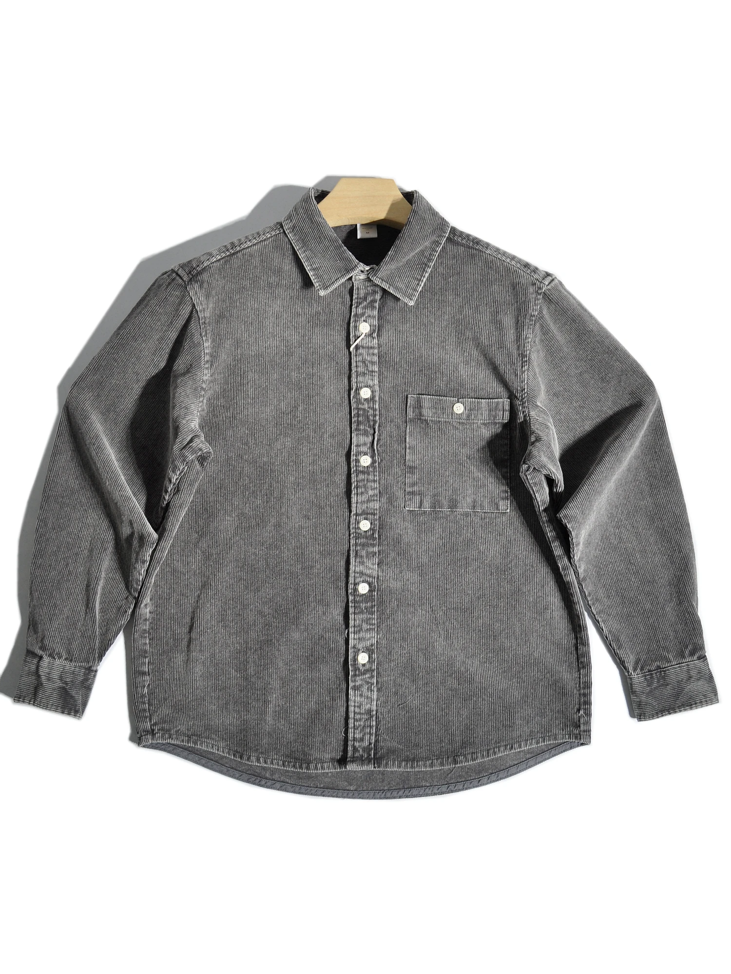 

Heavyweight American Retro Pure Cotton Corduroy Long Sve Loose Casual Work irt Jaet for Men Warm Thiened Autumn Winter