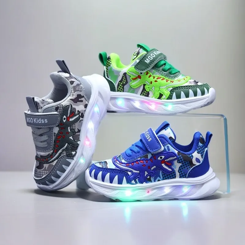 

New Cartoon Boys Shoes Led Lighted Fashion Casual Sneakers Luminous Infant Tennis Toddler Sport Lighted Baby Casual Shoes