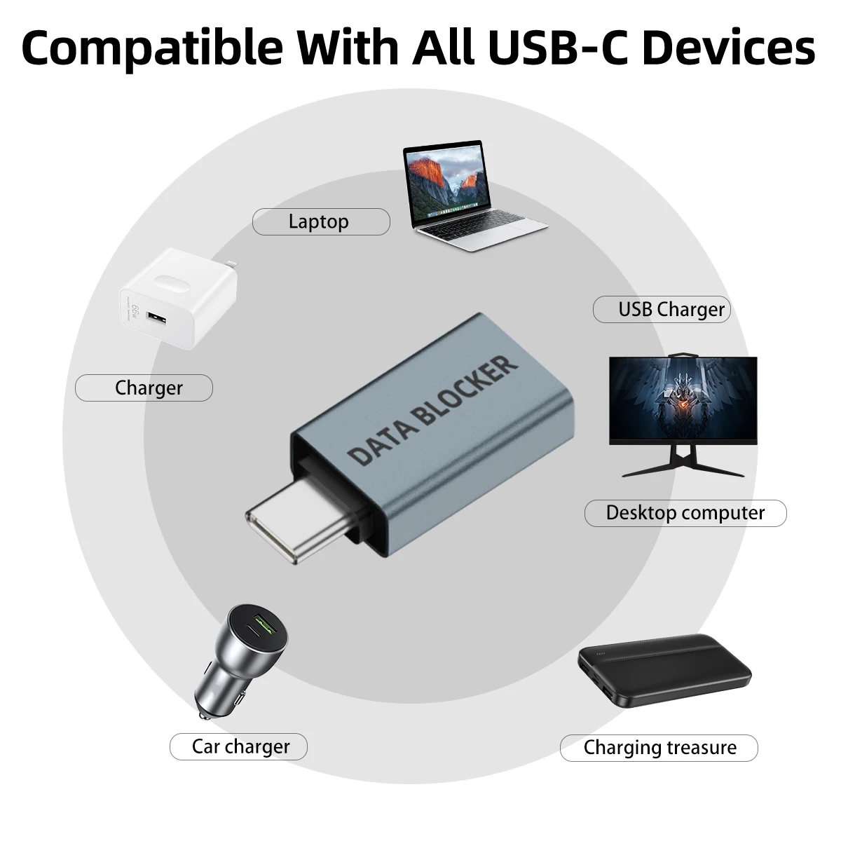USB Data Blocker Anti Hacking Charge-Only Convenient Data Sync Blockers USB Defenders For Travel Charging Anti Privacy Leak