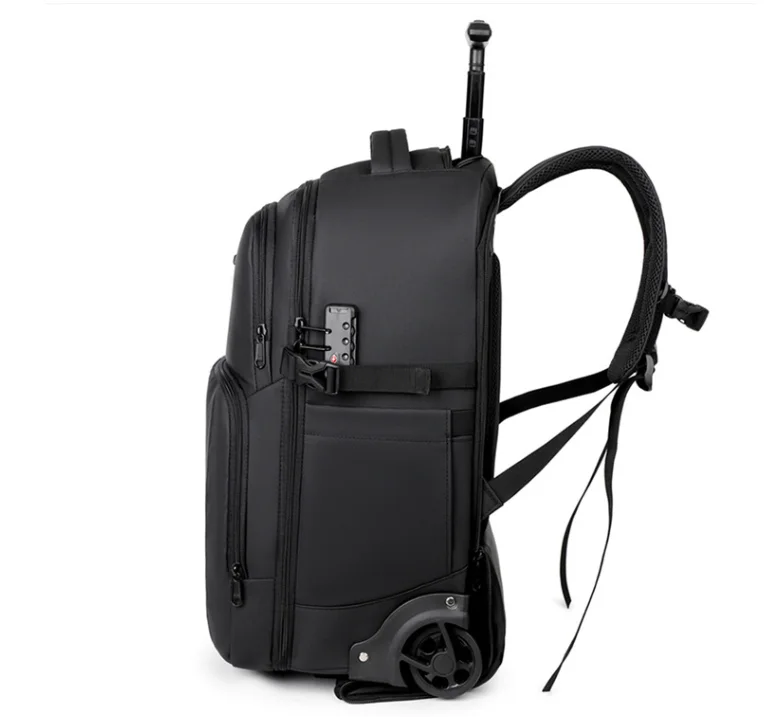 Tas Ransel Beroda untuk Pria Wanita 20 Inch, Tas Trolley dengan Kompartemen Laptop Tahan Air, Tas Kabin