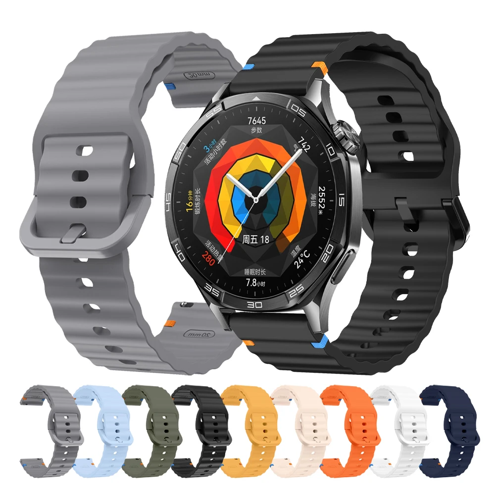 22mm 20mm Watchband For HUAWEI Watch 5 pro/GT 5 4 3 2 46mm Silicone Strap GT 3 2 42mm/GT Runner/GT3 SE Bracelet Replacement Band