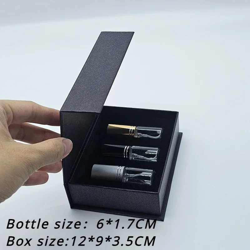 30Pcs 5ml Perfume Sample Bottle with Box Packaging Custom Logo Refill Atomizer Perfume Empty Perfume Bottle Gold/silver/black