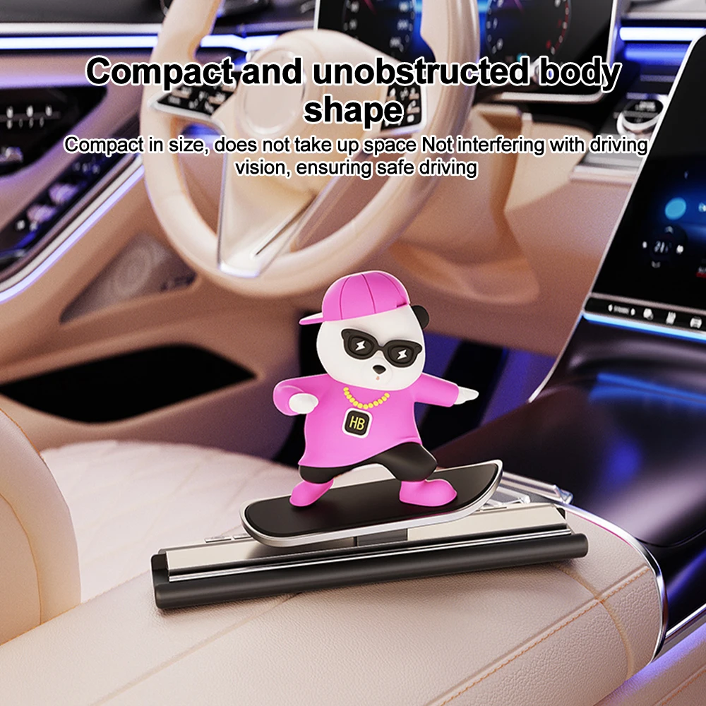 

Car Ornaments Sliding Skateboard Bear Car Hidden Mobile Number Plate Temporary parking License Plate Car Interior Decorations