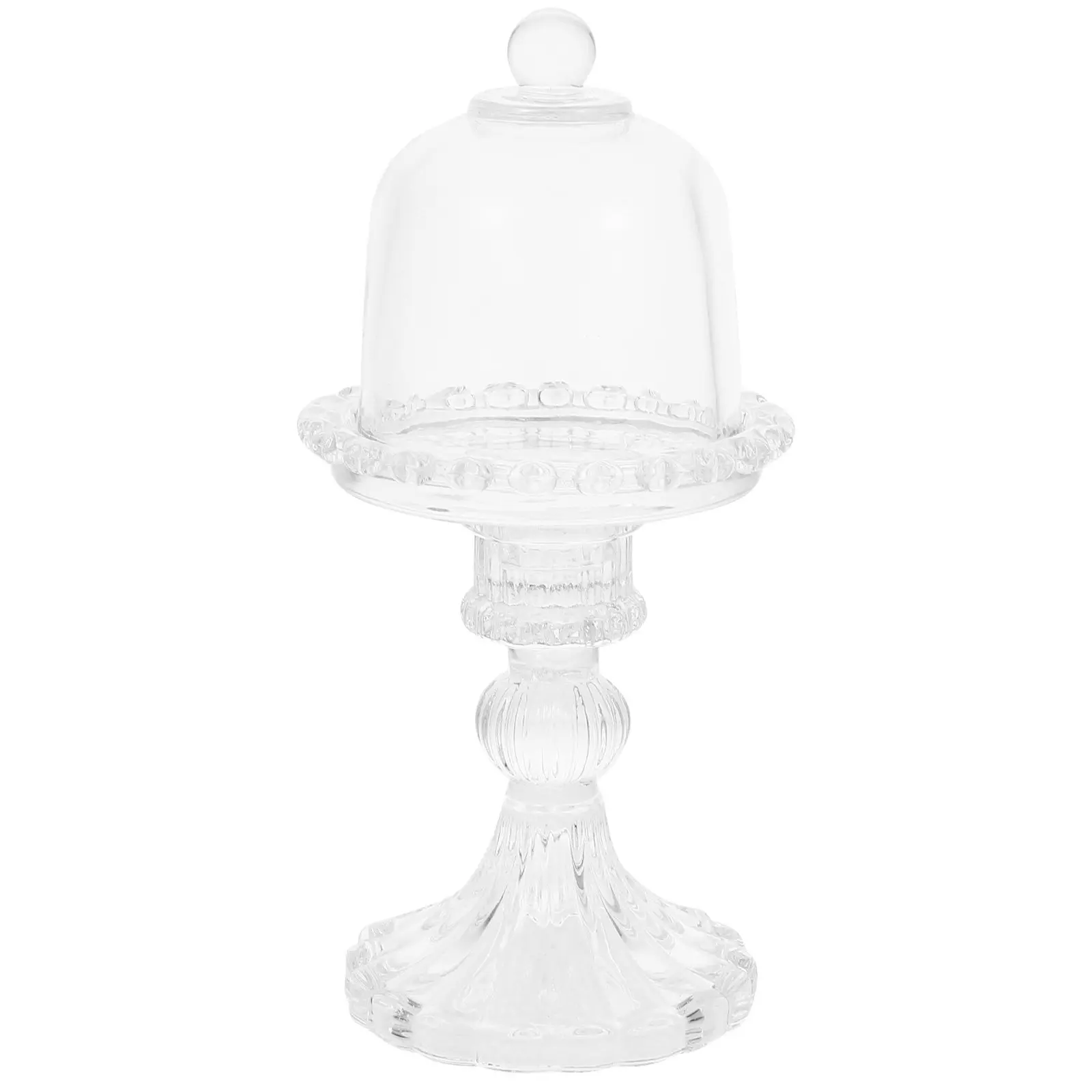 

Clear Glass Cake Plate with Dome Lid Elegant High Footed Tray for Desserts Snacks and Gatherings Mini Cake Stand