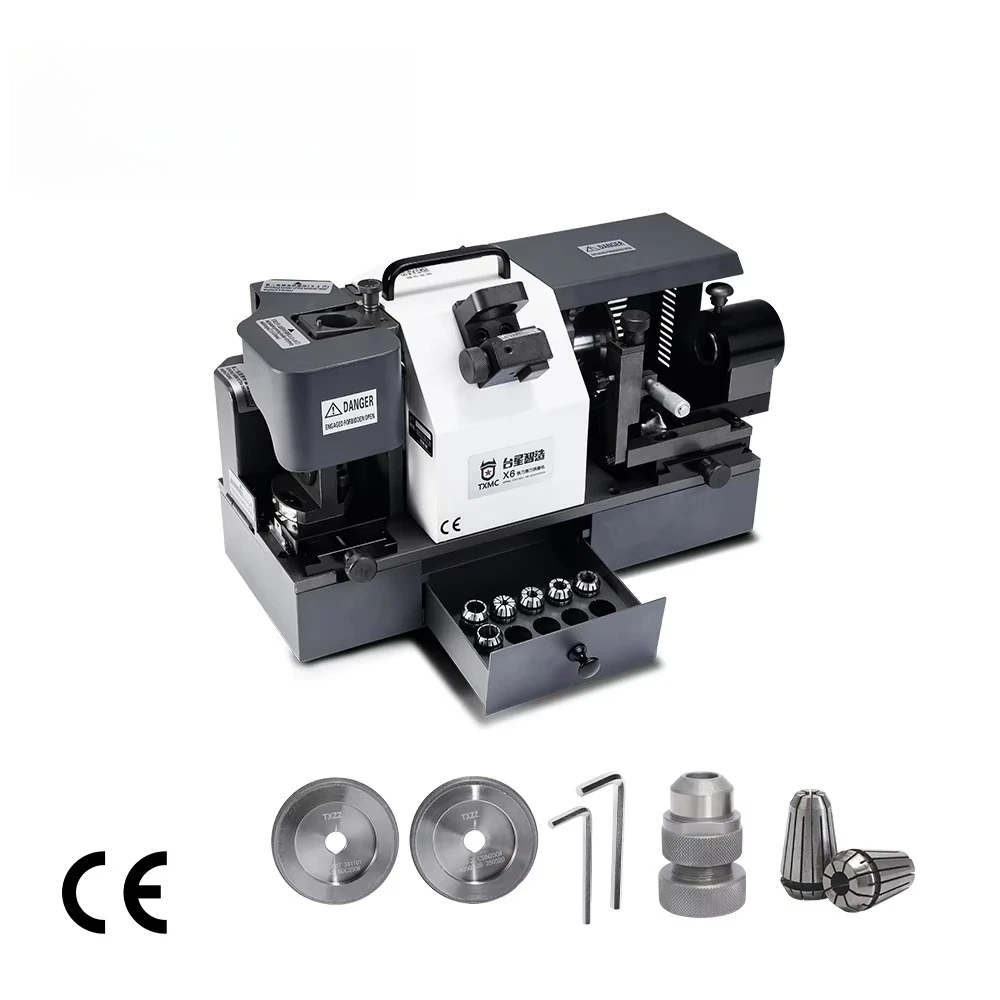 Txmc TX-X6 4-14mm precisão elétrica espiral fresa cortador re-sharpener 2 3 4 slot