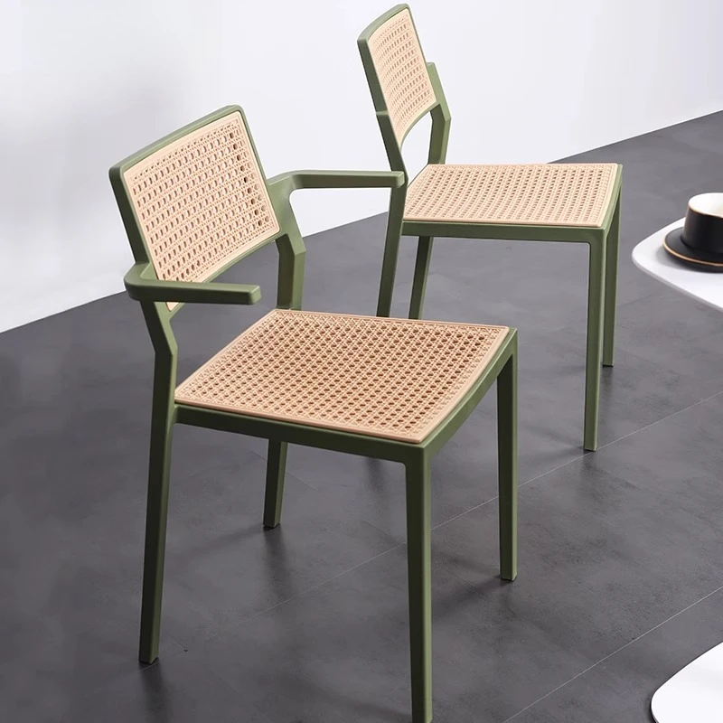 

Creative designer dining chair balcony outdoor waterproof sunscreen plastic chair can be stacked reception and negotiation