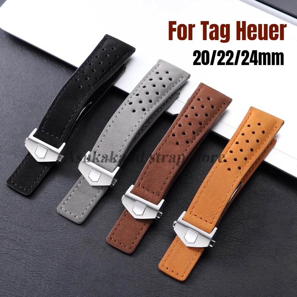 20mm 22mm 24mm cinturino per orologio in vera pelle di mucca per Tag Heuer per serie Carrera cinturino universale per uomo donna braccialetti da polso