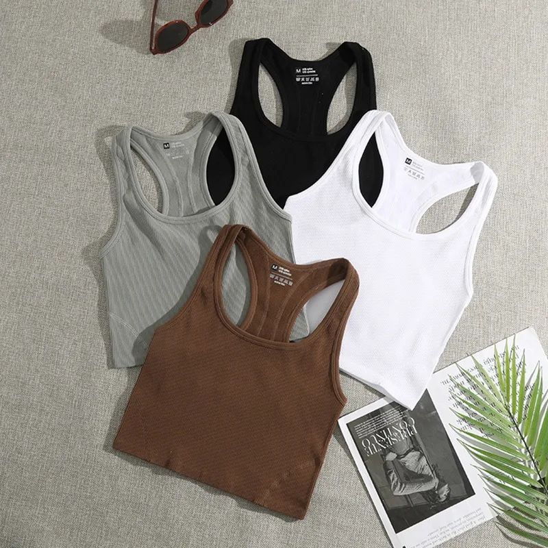 Tier reisender Racer back Crop Tank für Frauen Yoga