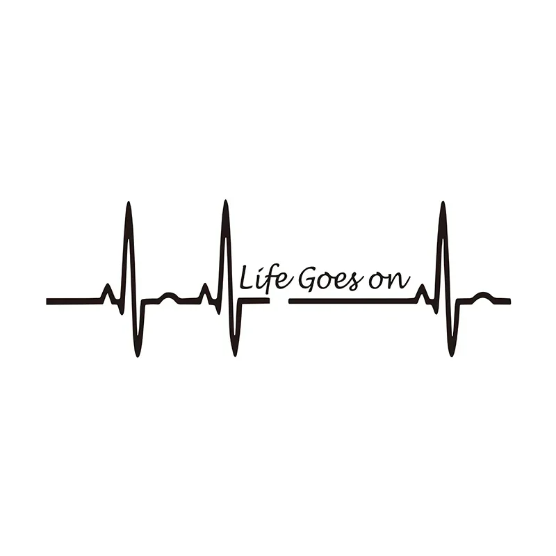 Car Stickers Heart Beat Trackpad Life Goes on Nice Vinyl Decals Car Motorcycle Bumper Body Rear Window Decorative Decals,20CM