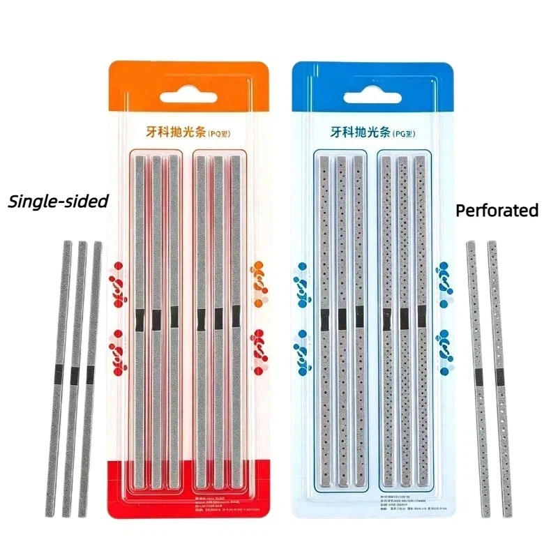 5PCS Pack Dental Polishing Strips, Single & Double Sided Sanding Strip, With/Without Hole for Teeth Polishing & Whitening