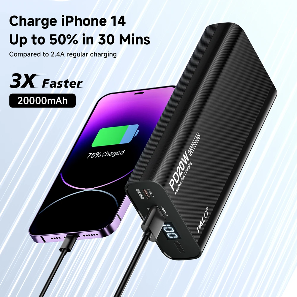 20000mAh Power Bank Super PD20W Fast Charging Battery High Capacity Li-ion Rechargeable battery For Iphone 15 14 Xiaomi Samsung