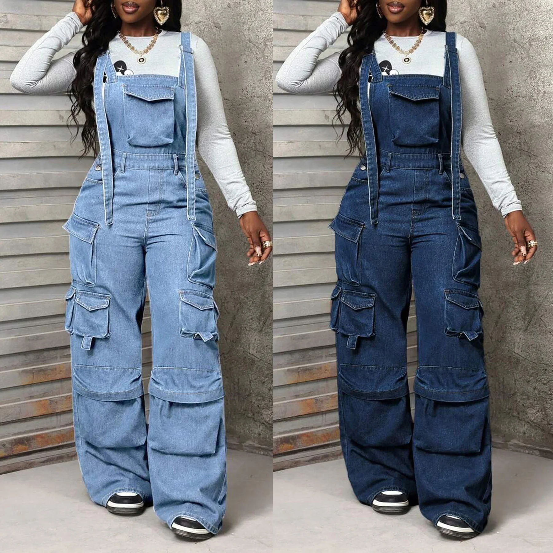 

Джинсовые комбинезоны, брюки, джинсы с высокой талией, модная уличная одежда Y2K, 2025 г., женская зимне-осенняя одежда, брюки, джинсовые мешковатые брюки