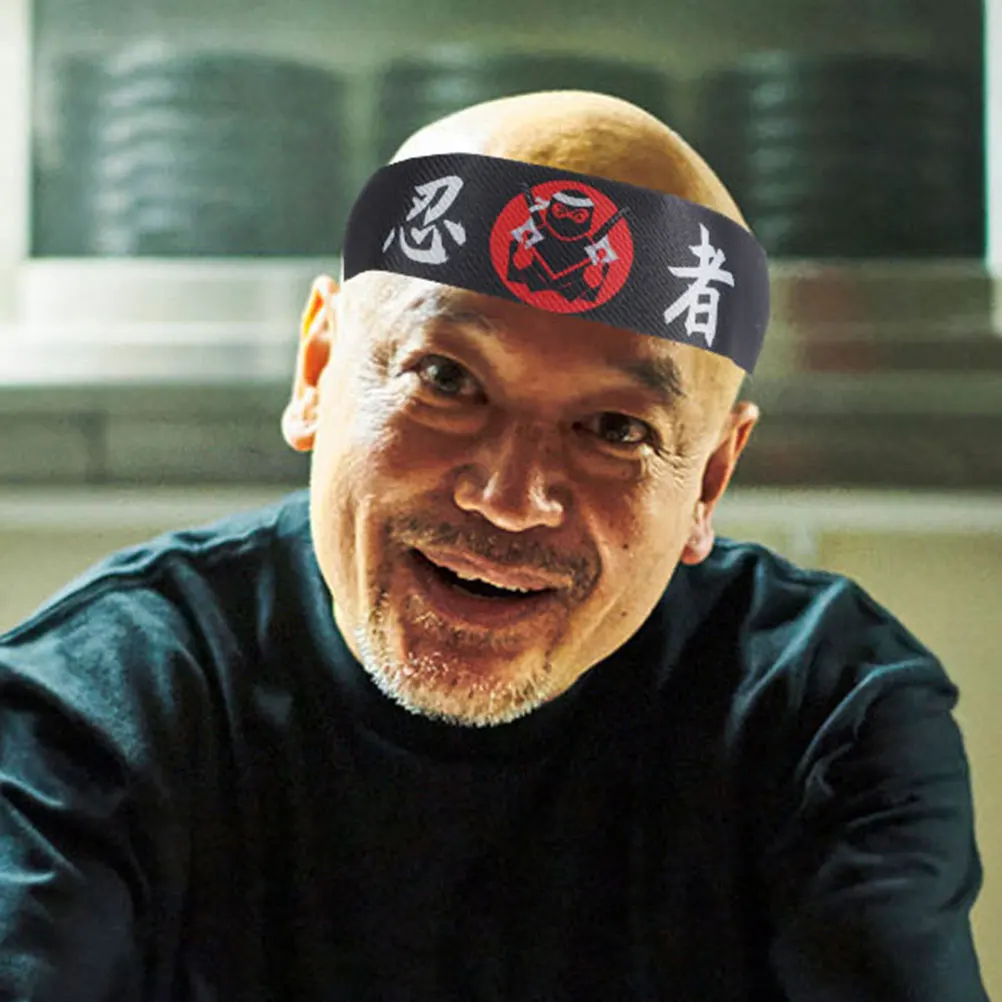 

8 pcs Ninja Print Japanese Headband Karate Costume Party Accessory Hachimaki Bandana For Sushi Chef Workout Samurai Men Women