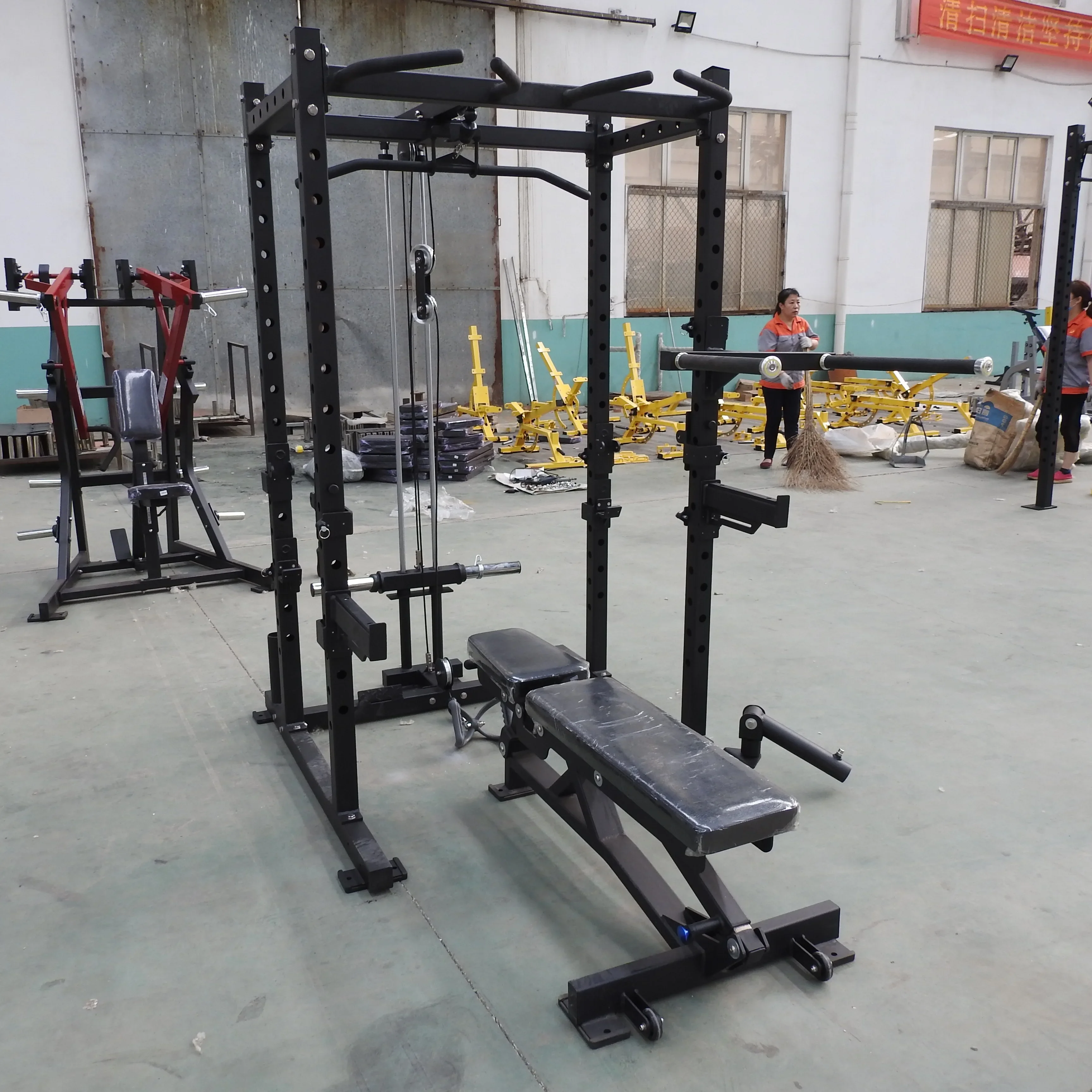 Multi Function Fitness Gym Equipment Home Use Power Half Squat Rack Customized Steel Logo Muscle Power Rack