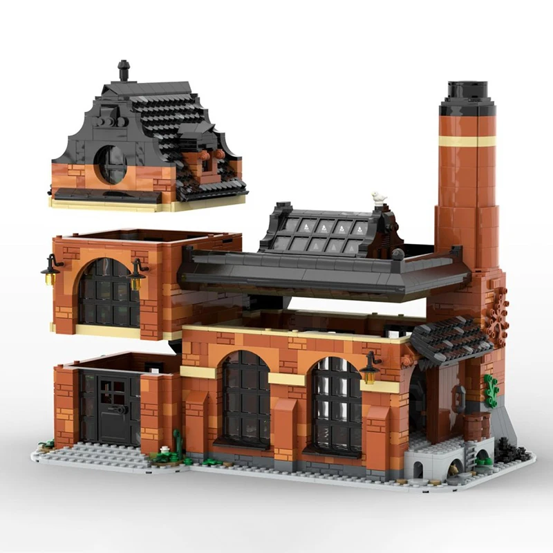 نموذج بناء المدينة Moc قوالب بناء مصنع الزجاج نموذج التكنولوجيا وحدات كتل هدايا عيد الميلاد اللعب لتقوم بها بنفسك مجموعات التجميع