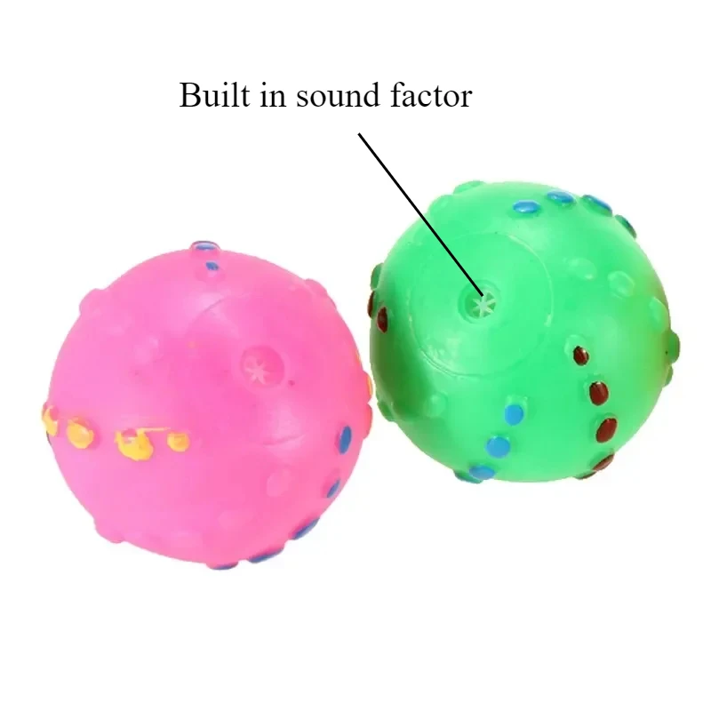 Funny Pet Dog Ball Toy Dog Face Sound Squeaky Toys Soft Rubber Chew Sound Ball Toys