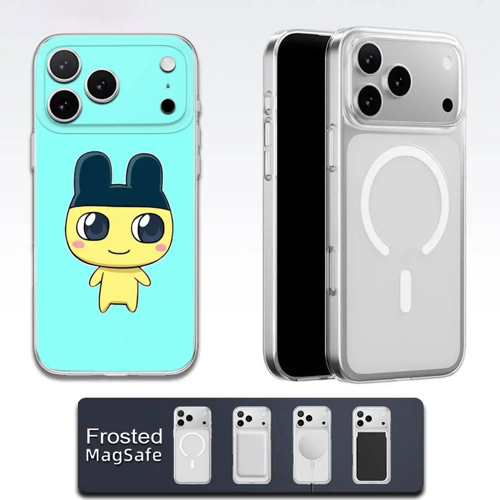 T-Tamagotchi Mametchi Kikitchi funda de teléfono para iPhone 17,16,15,14,13,12,11,Pro,Max,Plus,E,Air,Mini Magsafe esmerilado transparente