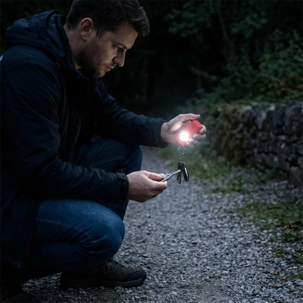 

Super Bright LED Keychain Light Compact Design Lightweight Mini Flashlight Long-Lasting Use Cap Clip Design Emergency Work Light