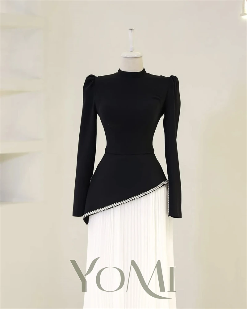 YoMi 이브닝 드레스 A 라인 크리프 커스텀 긴 드레스, 특별한 날용 웨딩 무도회 드레스, 격식 있는 새로운 드레스