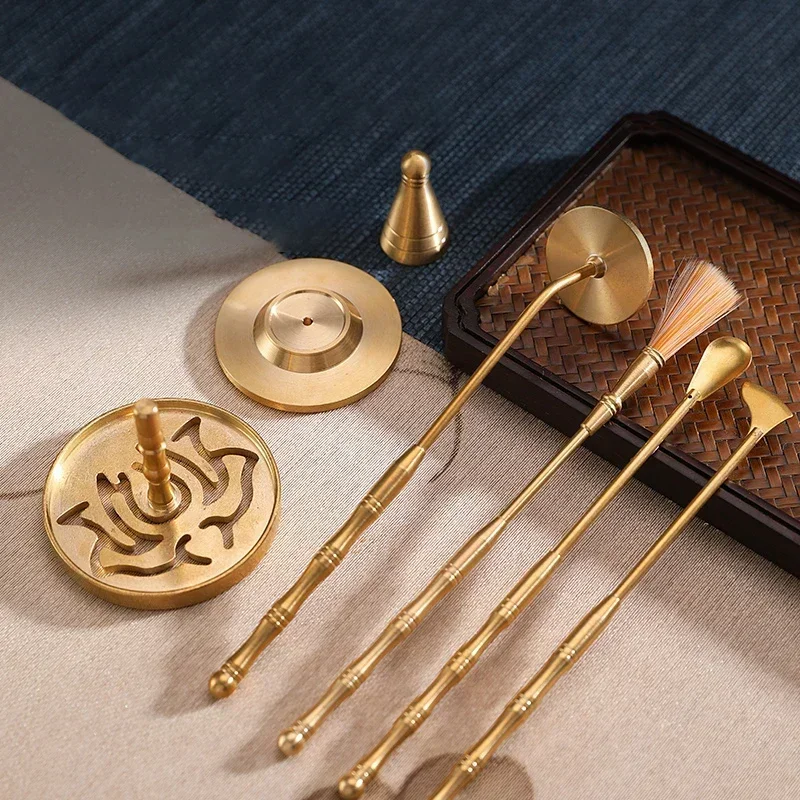 Mechanism Pure Copper Incense Tool Starter Set Incense Powder Incense Seal Making Tools  Incienso Library Furniture XL-001