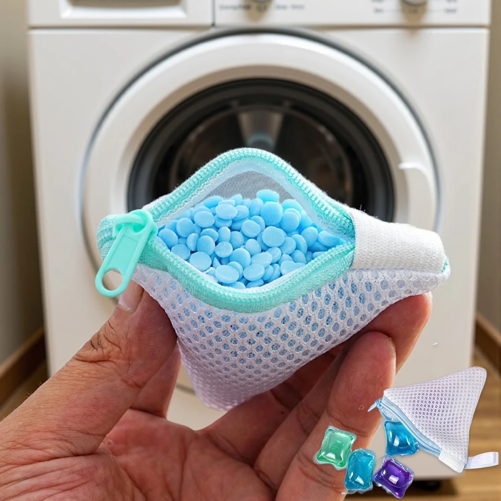 Triangle Laundry Bead Storage Mesh Bag, Suitable for Household Drum/pulsator Washing Machines, Travel, Dormitory Laundry