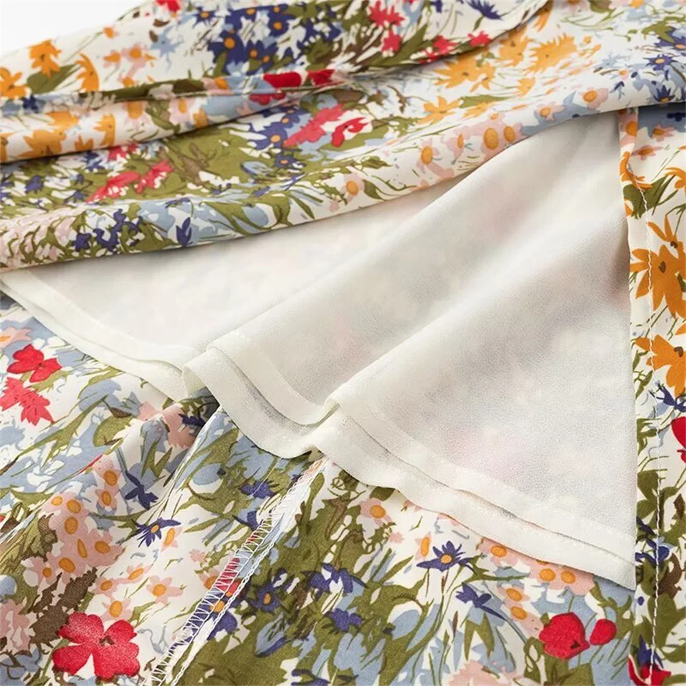 Damska koszulka na ramiączkach z nadrukiem, długa spódnica z odkrytymi plecami i ozdobnym zamkiem błyskawicznym, nowa, codzienna odzież damska na wiosnę i lato.