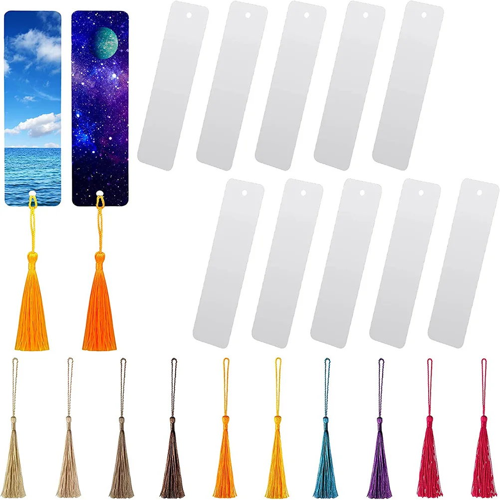 

1 set Diy Bookmarks Handmade Sublimation Bookmark Blanks Density Board Smooth Surface Sturdy Hanging Tags For Parties