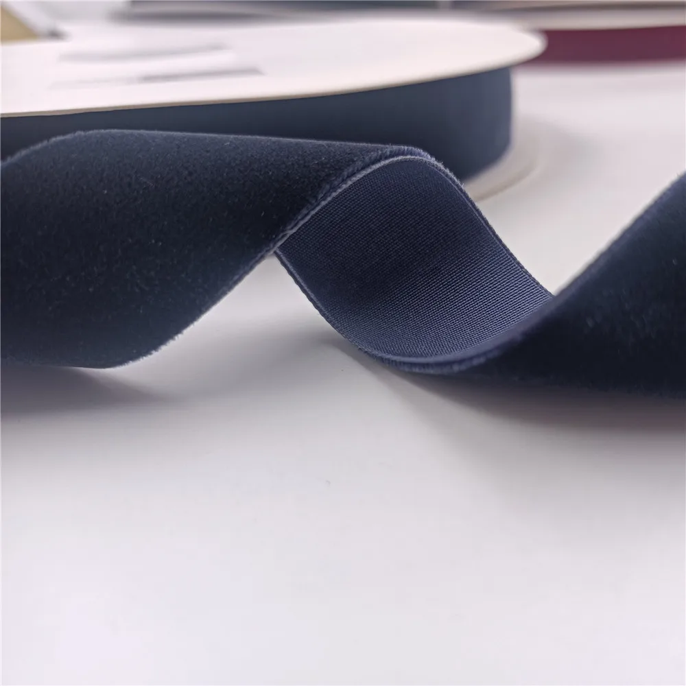 25MM 3/5/25Yards Single Face Navy blue Velvet Ribbon Nylon for Handmade Gift Bouquet Wrapping Home Party Decoration Christmas