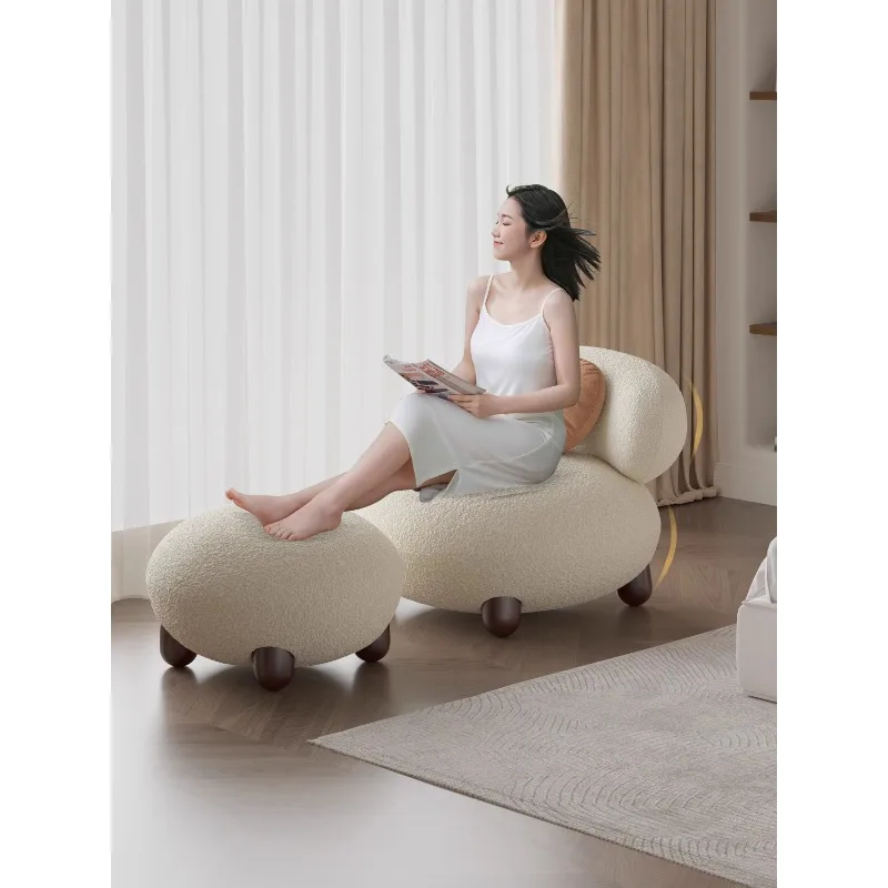 

Single Sofa Designer Single Chair Cream Living Room Home Lazy Bedroom Balcony Leisure Chair Creativity Furniture Living Room
