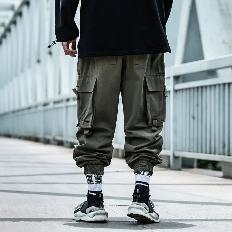 Cargo Pants Men Hip Hop Harem Pants Streetwear Harajuku Track Jogger Sweatpants Cotton Techwear Trousers Male Pants B36