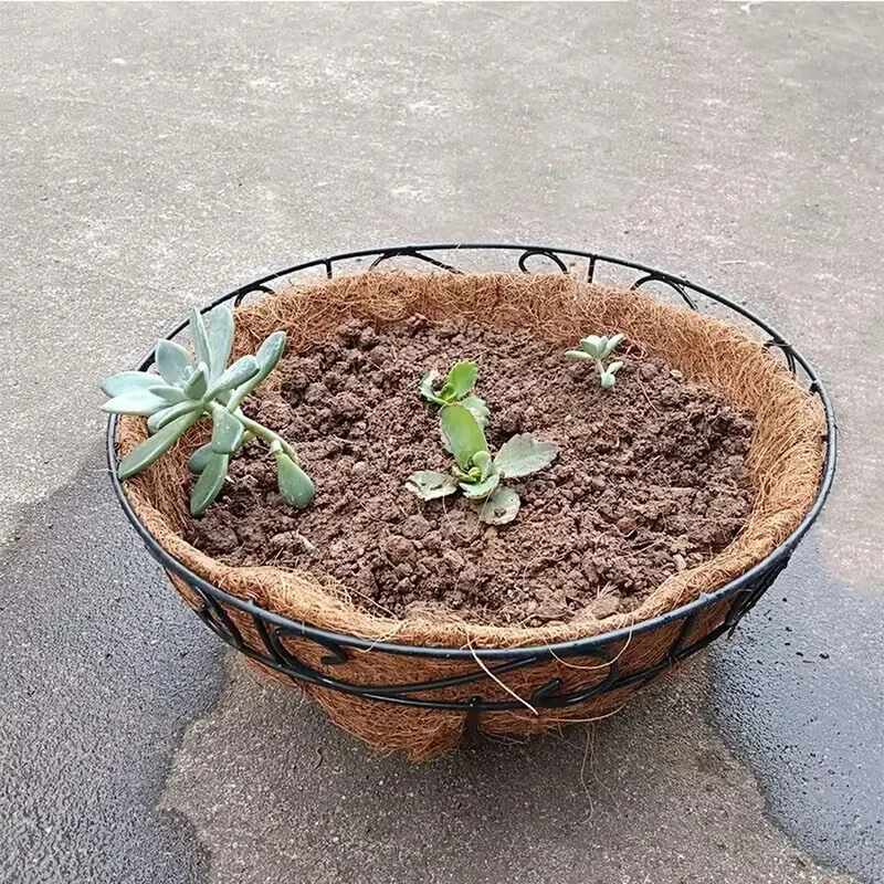 Hanging Basket Coconut Liner 21cm Flower Pot Liner Mat 2Pcs for Garden Planter Decoration
