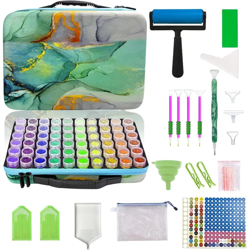 

Компактный набор органайзеров для рисования бриллиантов на 70 слотов с инструментами для хранения бусин и ювелирных изделий